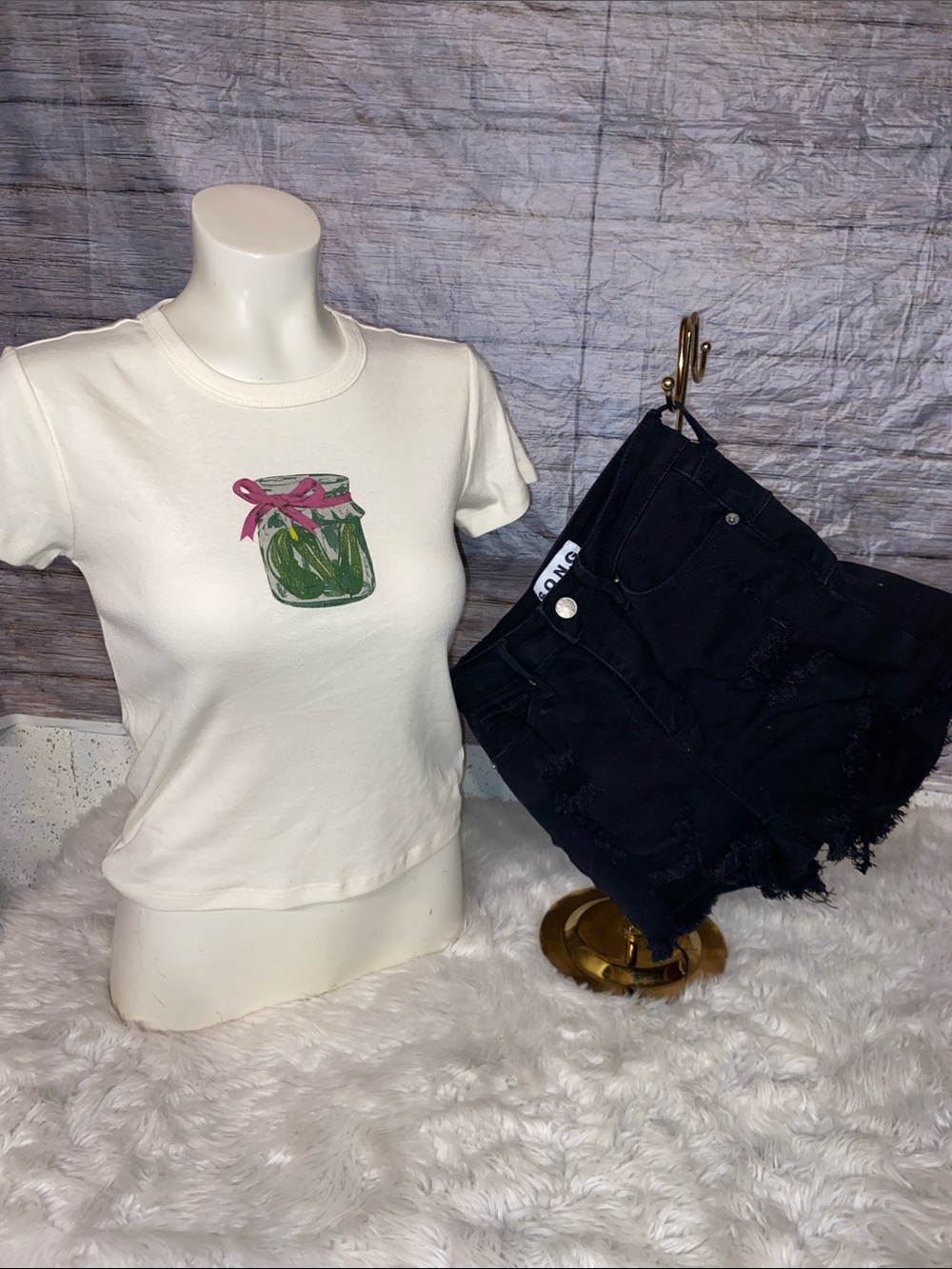 S.O.N.G. Women’s Black Distressed Jean Shorts